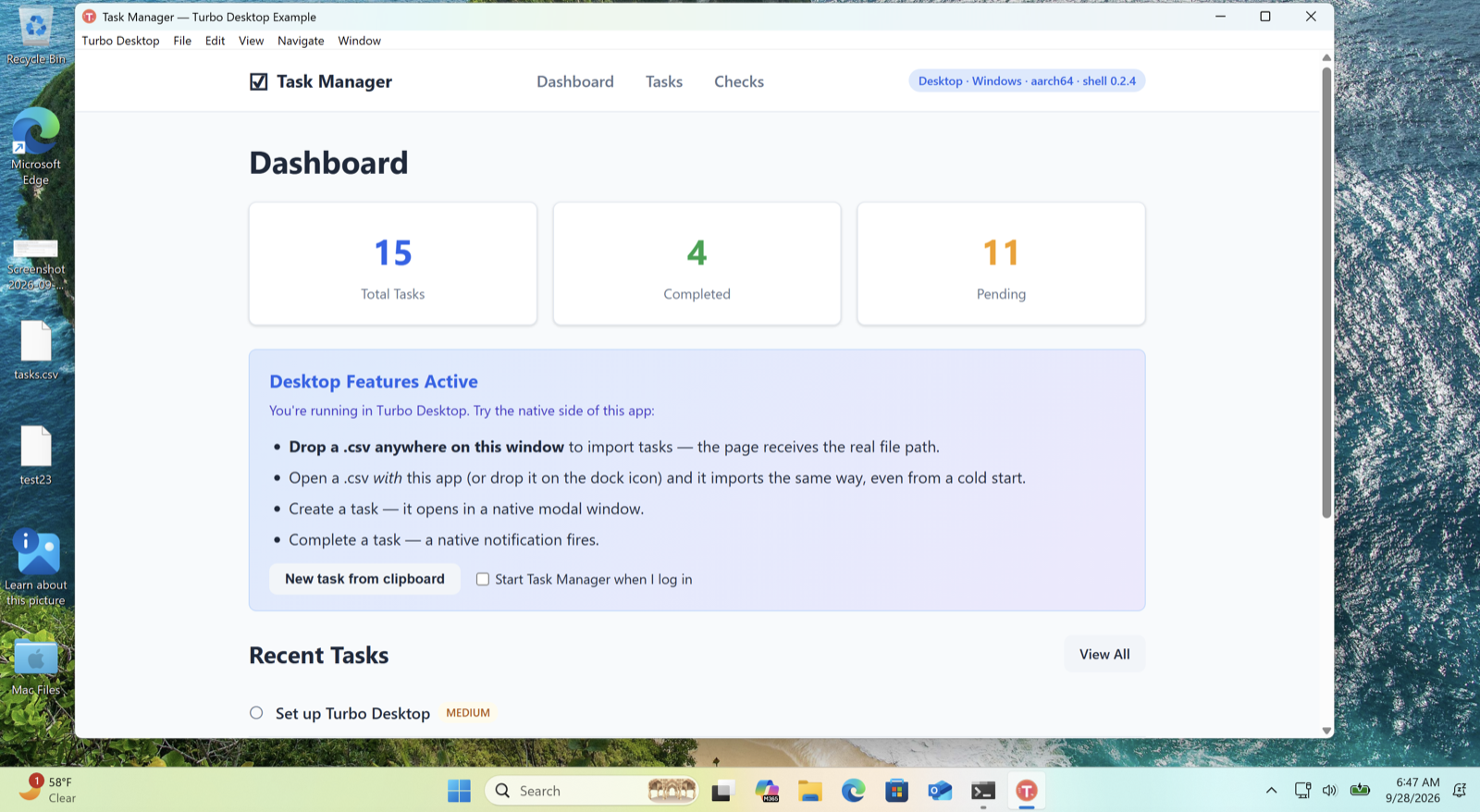 The Task Manager example on Windows 11